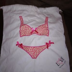 Vintage VS Victoria's Secret Pink lingerie Bag Rare display prop Bra Panties